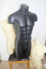 Mannequin Male Body Torso. 3D Front & Back. White 90cm or Black 100cm Hangable