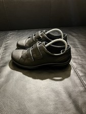 Hotter Leap 2 Womens Flat Comfort Shoes Hook & Loop Size 4.5 UK Black Leather