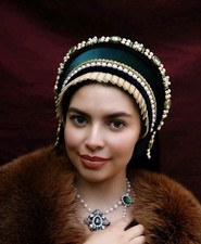 French Hood Tudor Medieval Headpiece Anne Boleyn Headdress Headwear Renfair 