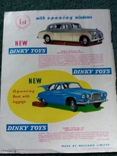 El44  Ephemera 1962 advert dinky toys cars rolls Royce phantom v jaguar Mark 10