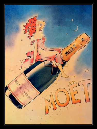 Champagne moet retro metal - champagne,