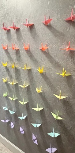 Handmade origami crane garland - origami,