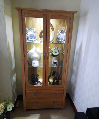 Brown wooden glass front - brown, glass-front