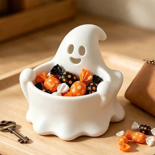 Halloween ghost candy bowl - halloween,