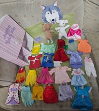 Angelina Ballerina Plush 2 Dolls with many Outfits in Wardrobe Pink Box Vintage 