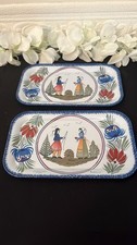 French HB Henriot Massily FRANCE Faienceries de Quimper Tin Tray, hardly used