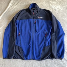 Berghaus Hybrid Fleece Jacket Mens Small Blue Full Zip Outdoor Hiking Pockets