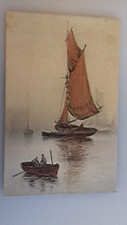 by C.W. Faulkner 1910s Fishing Smacks Row - Sailboats boats in foreground unused