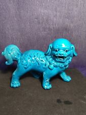 Chinese Turquoise Blue Foo Dog /Lion Turquoise Blue Figurine 20cm