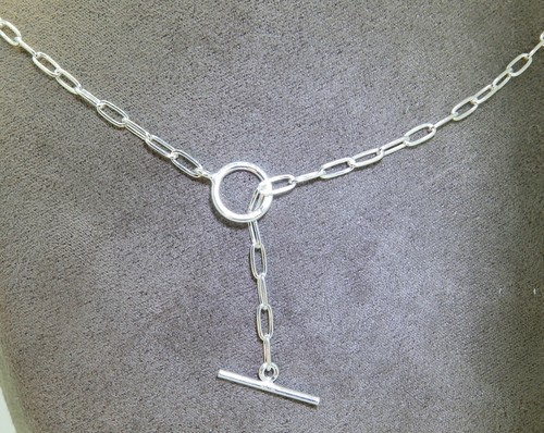 Silver necklace bar - silver,