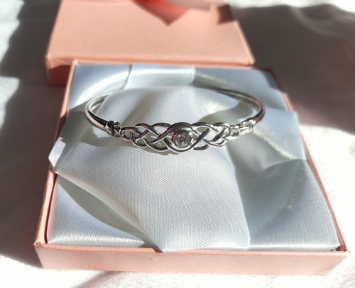 Silver 925 bangle bracelet - silver,