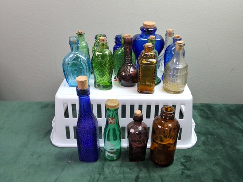 Vintage mini glass bottles - 18,