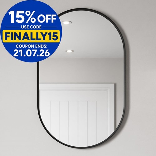 Bathroom mirror oval modern - mirror,