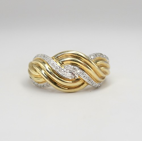 9ct gold diamond accent twist - accent,