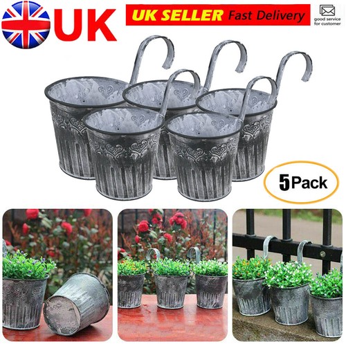 Iron hanging flower pots set - iron,