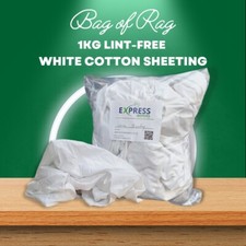 1kg Bag 100% Cotton Sheet Lint-Free Cleaning Rags / Wipers / Cloths (Bag of Rag)