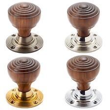 Rosewood Ringed Wood Rim Mortice Door Knobs Knob Pair Set Quality