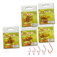 Drop Shot Wide Gap Red Fishing Hooks  Strong Sharp Split Worm Perch Chub Pike