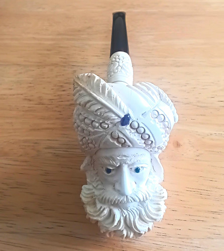 Carved meerschaum sultan - meerschaum,