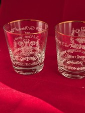 Commemorative Whiskey Glasses Royal Wedding ~Diana Spencer & Prince Charles 1981