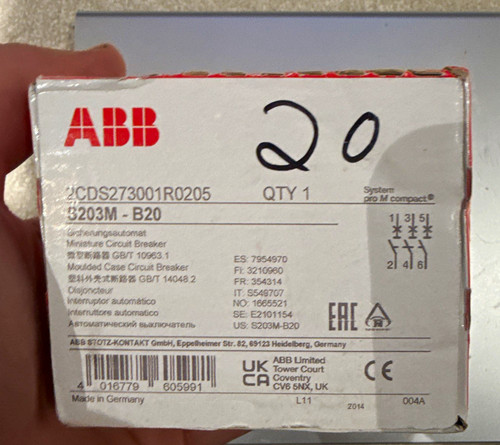 Abb s203m b20 miniature - abb, s203m-b20