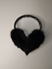 BLACK Genuine Real Rabbit Fur