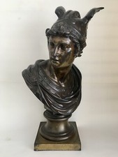 Antique French Bronze Sculpture Of Mercury Hermes Circa 1800