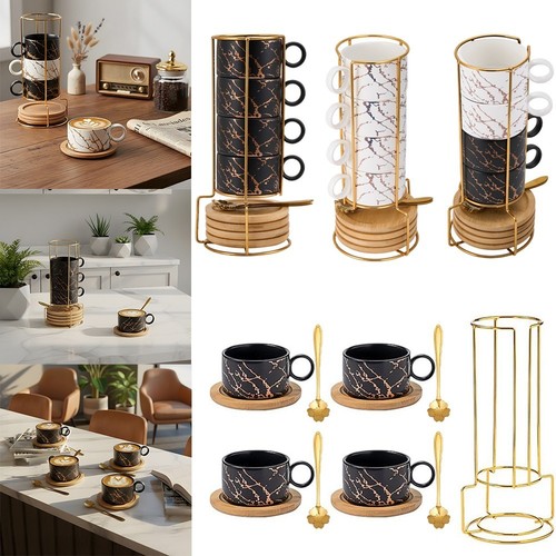 4pc stackable ceramic - 4pc, coffee