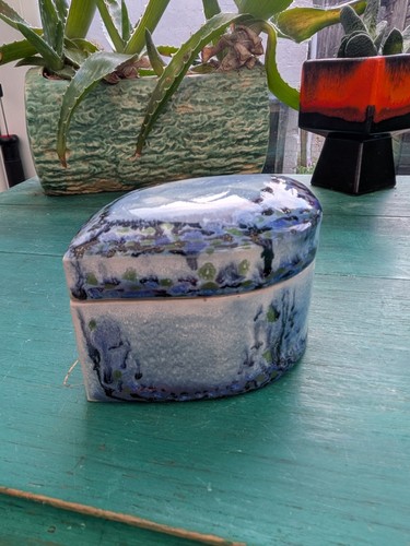 Vintage blue layered glaze