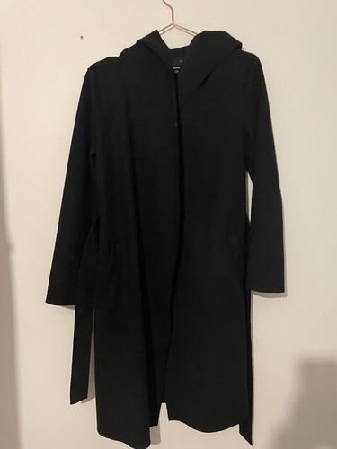 Zara black faux suede hooded - zara,