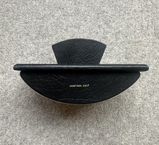 Ink blotter rocker in black Montana calf leather with gold trimming