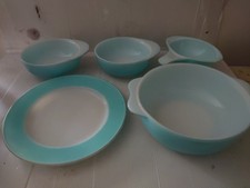 Vintage Pyrex Turquoise  Crockery Bundle X 5