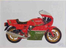 A4 Metal Sign Limited Edition Ducati MHR Mille 1986
