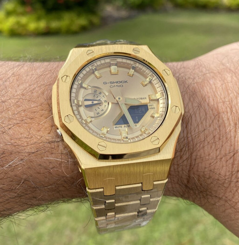 New casio shock gold color - gold,