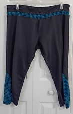 Ladies Black Blue Capri