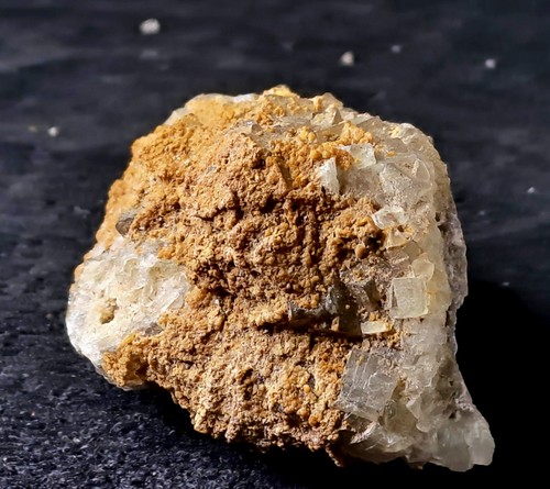 Smithsonite coating fluorite - smithsonite,