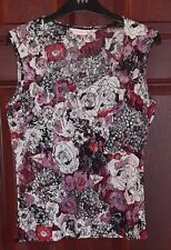 Michele Hope Floral Lace Sleeveless Top. Size 10-12.