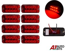 8x 8 Led Red Marker Rear Side Recovery Position Lights Lamps 12v Truck Trailer