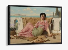 JOHN WILLIAM GODWARD, THE QUIET PET -FLOAT EFFECT CANVAS WALL ART PRINT