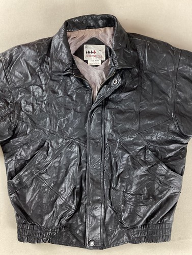 Vintage leather bomber jacket - leather,