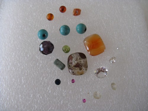 Assorted beads and stones - beads,
