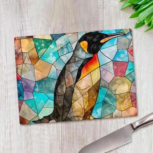 Penguin mosaic glass - penguin,