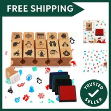 Wooden Christmas Stamps Set