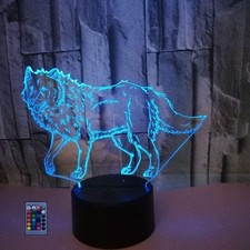 3D Wolf Night Light Lamp 7/16