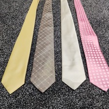4 x TIES MARKS & SPENCERS TIE - POLYESTER - SILK