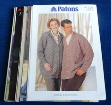 MULTI-LIST OF ORIGINAL PATONS LADY’S, MENS  KNITTING PATTERNS (A4)  (J)