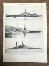 1911 antique print " dreadnought " including battlecruiser hood 