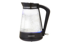 Morphy Richards 108004 1.7 Litre Glass Jug Kettle, Black/Chrome/Clear
