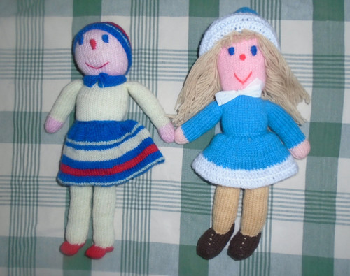 Sweet hand knitted dolls - knitted,