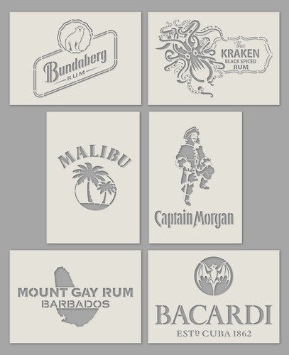 Rum stencils wall art - stencils, |